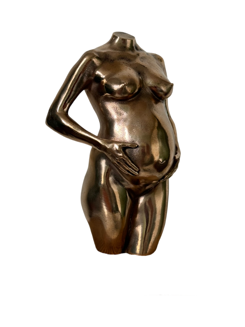 casted bronze pregnancy statue sculpture bump