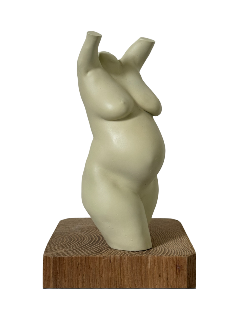 white cream pregnancy statue sculpture bump