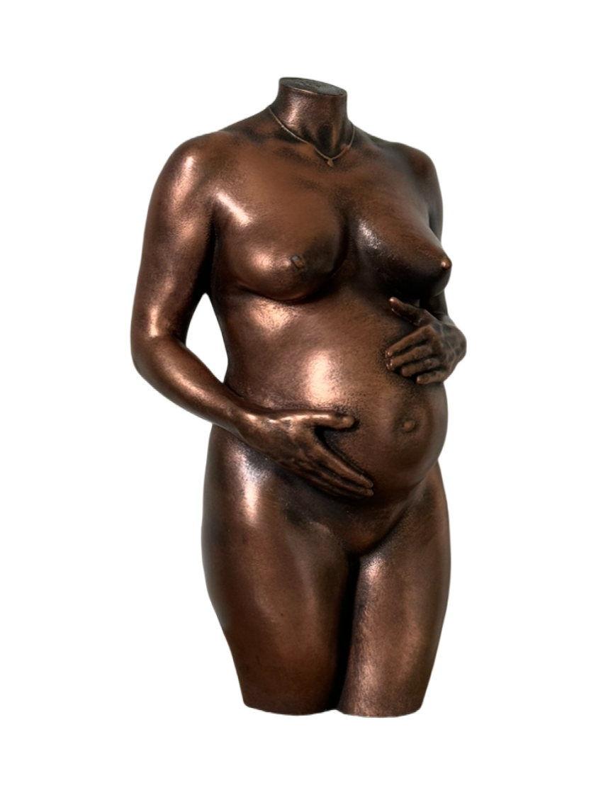 copper pregnancy statue sculpture bump