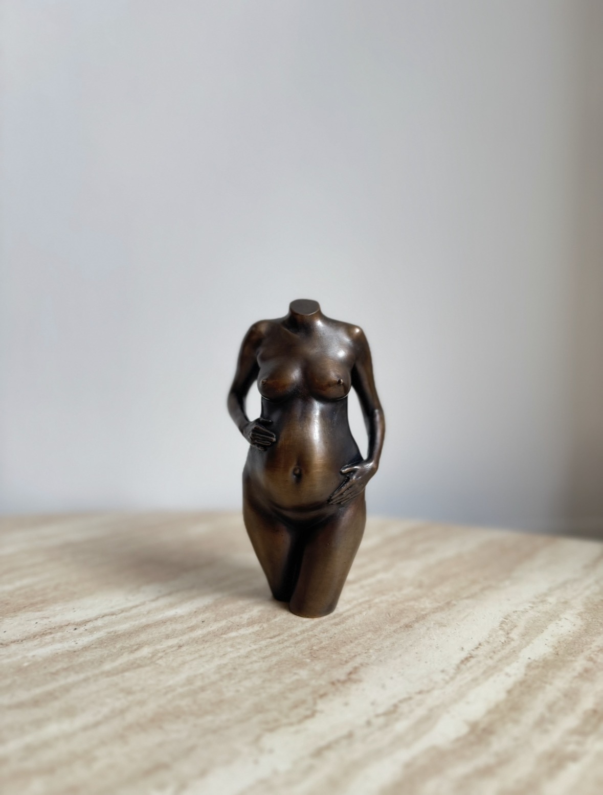 bronze casted pregnancy sculpture
